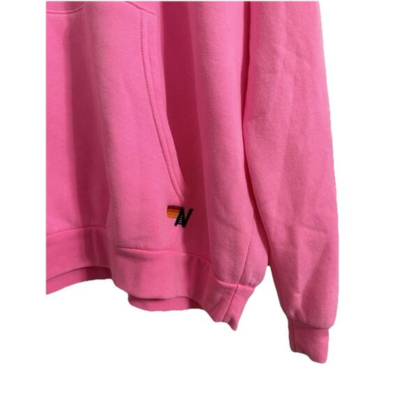 Aviator Nation Logo Pullover Relaxed Hoodie Neon Pink Size Medium Surf Beach V27 - Picture 4 of 7